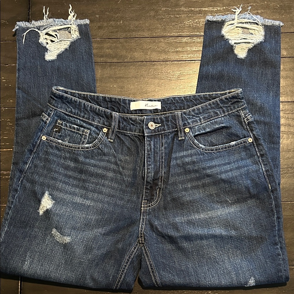 KanCan Distressed Blue Ankle Jeans